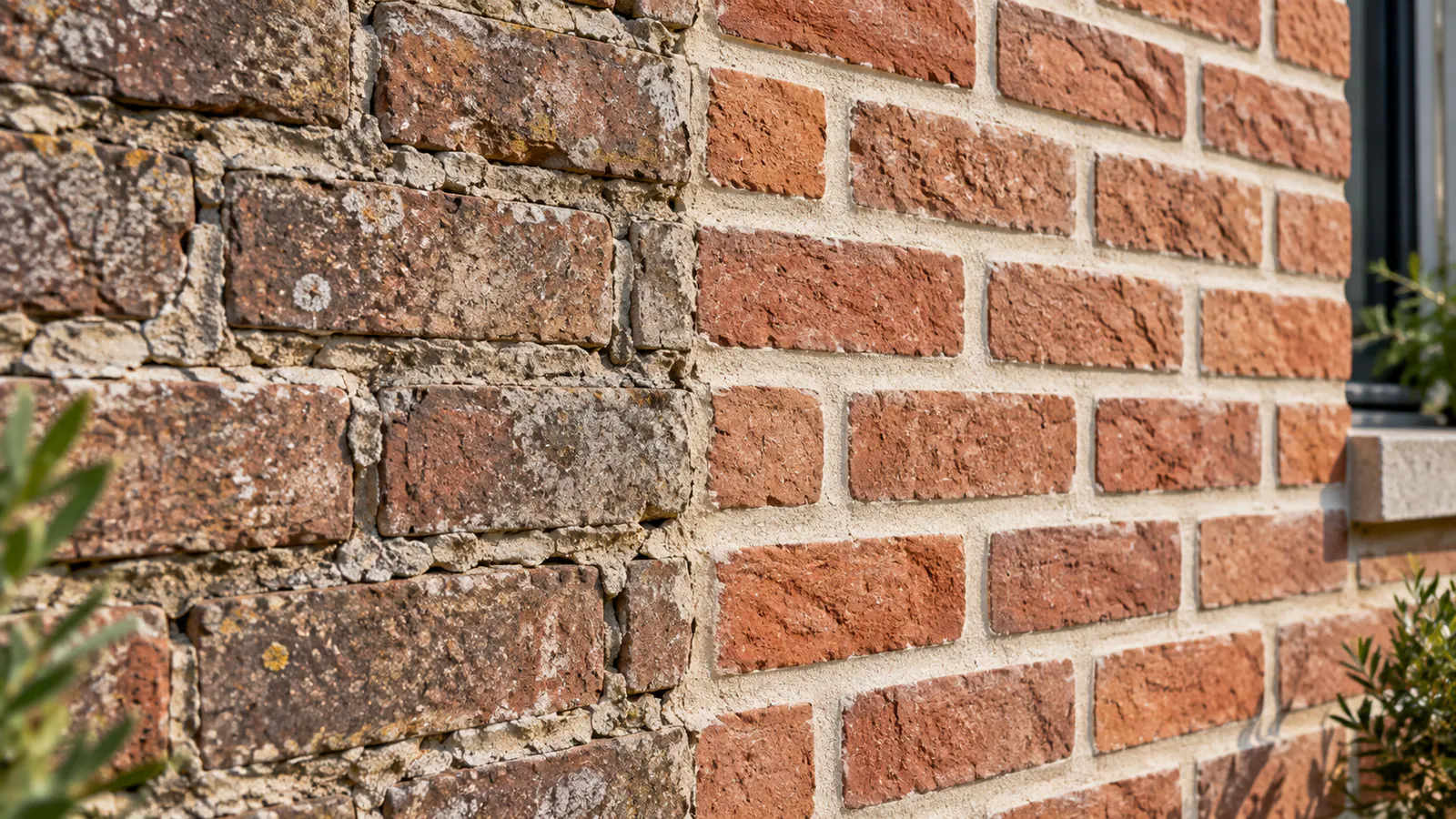 ALT : Rénovation des joints d'un mur extérieur en briques