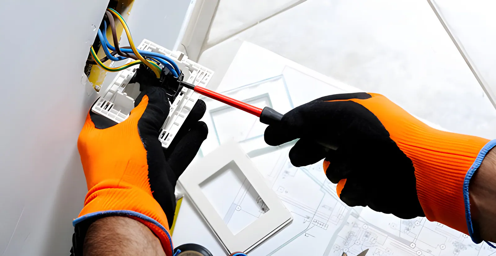 Électricien AFS réalisant une installation électrique à Isques