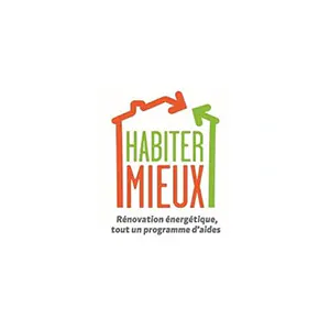 Logo Habiter Mieux avec texte Rénovation énergétique, tout un programme d'aides