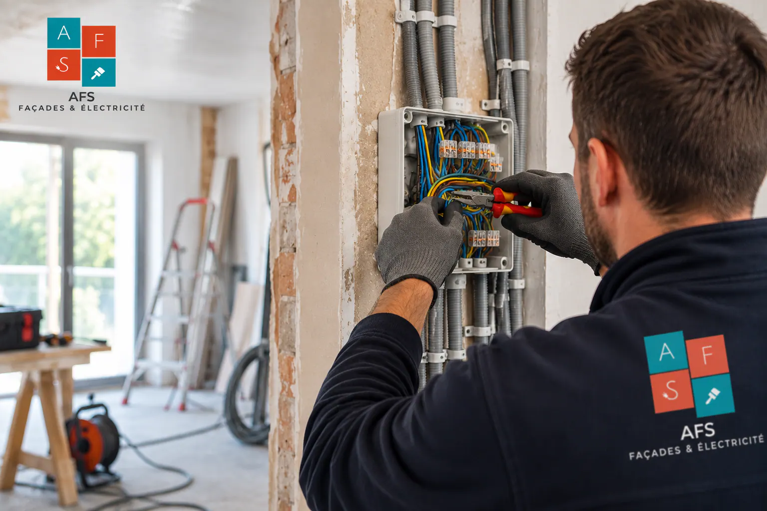 Installation d'un éclairage intérieur par un électricien à Isques