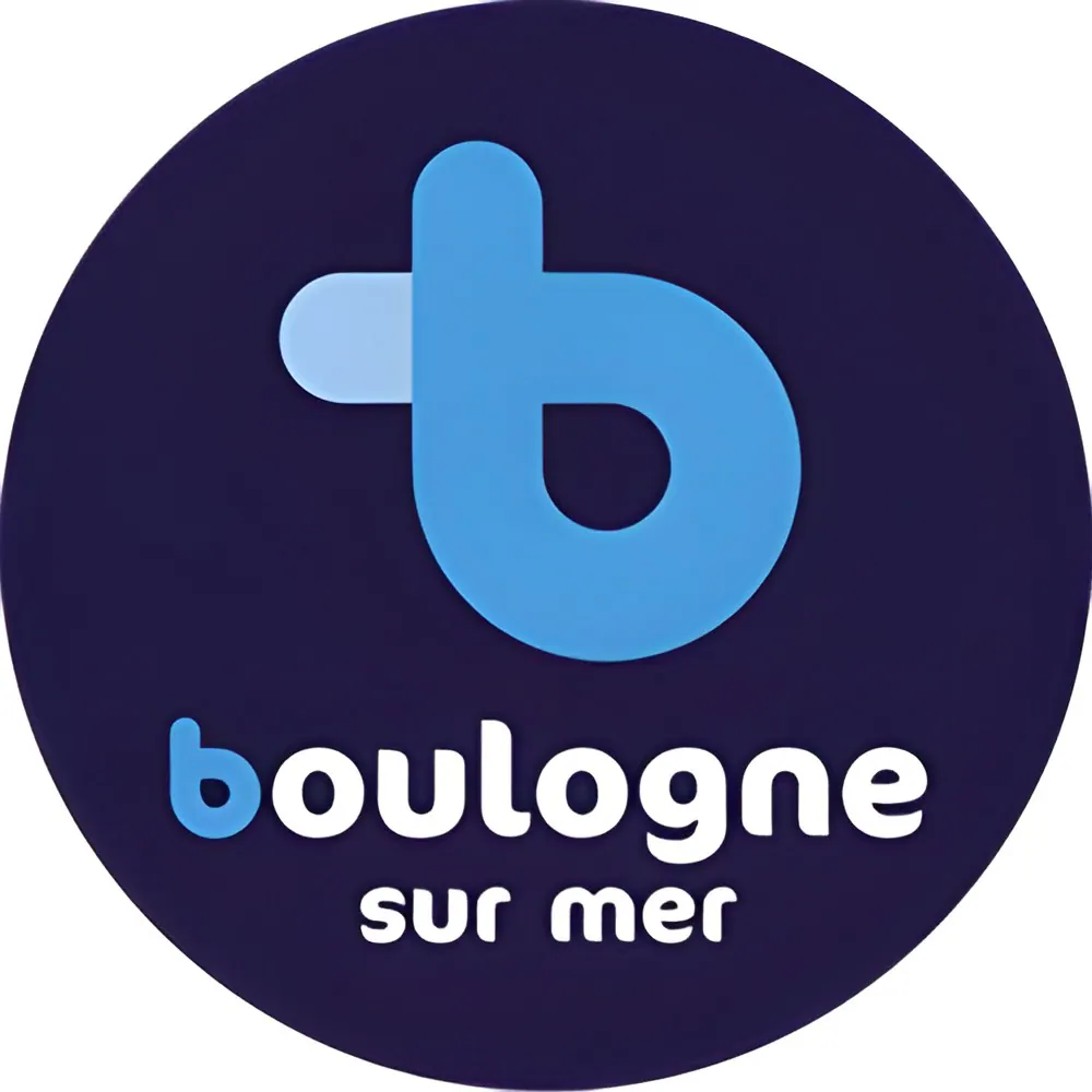 Logo Boulogne sur Mer avec symbole bleu croix pour les aides à la rénovation énergétique