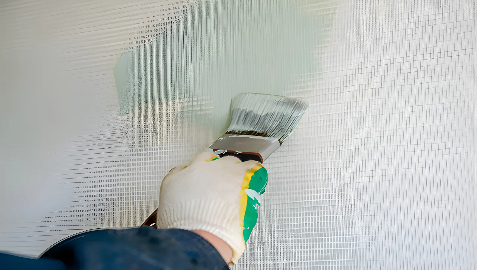 Peintre AFS rénovant la peinture d'une pièce de vie