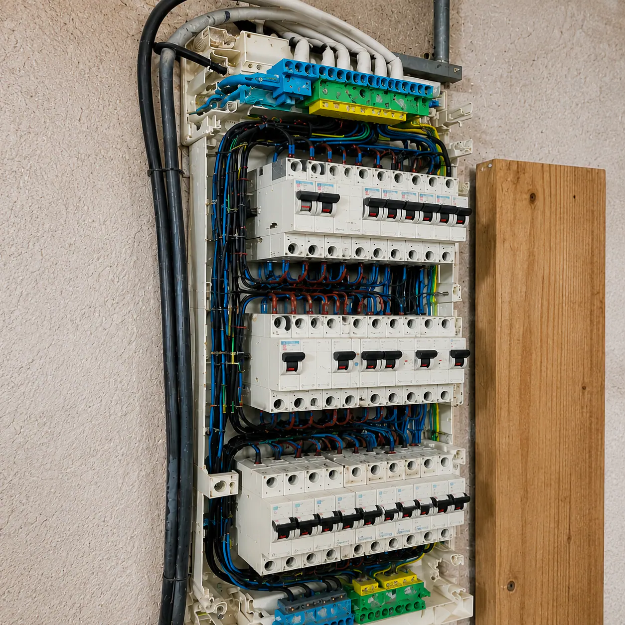 Tableau électrique aux normes installé par un électricien à Isques
